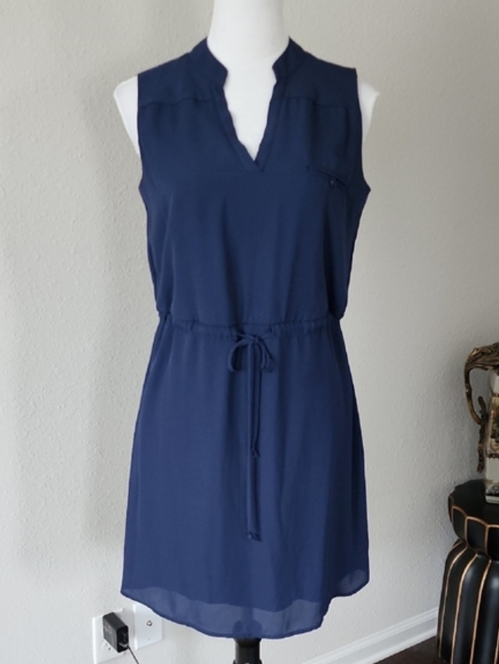 Maurices Blue Sleeveless V-Neck Sundress